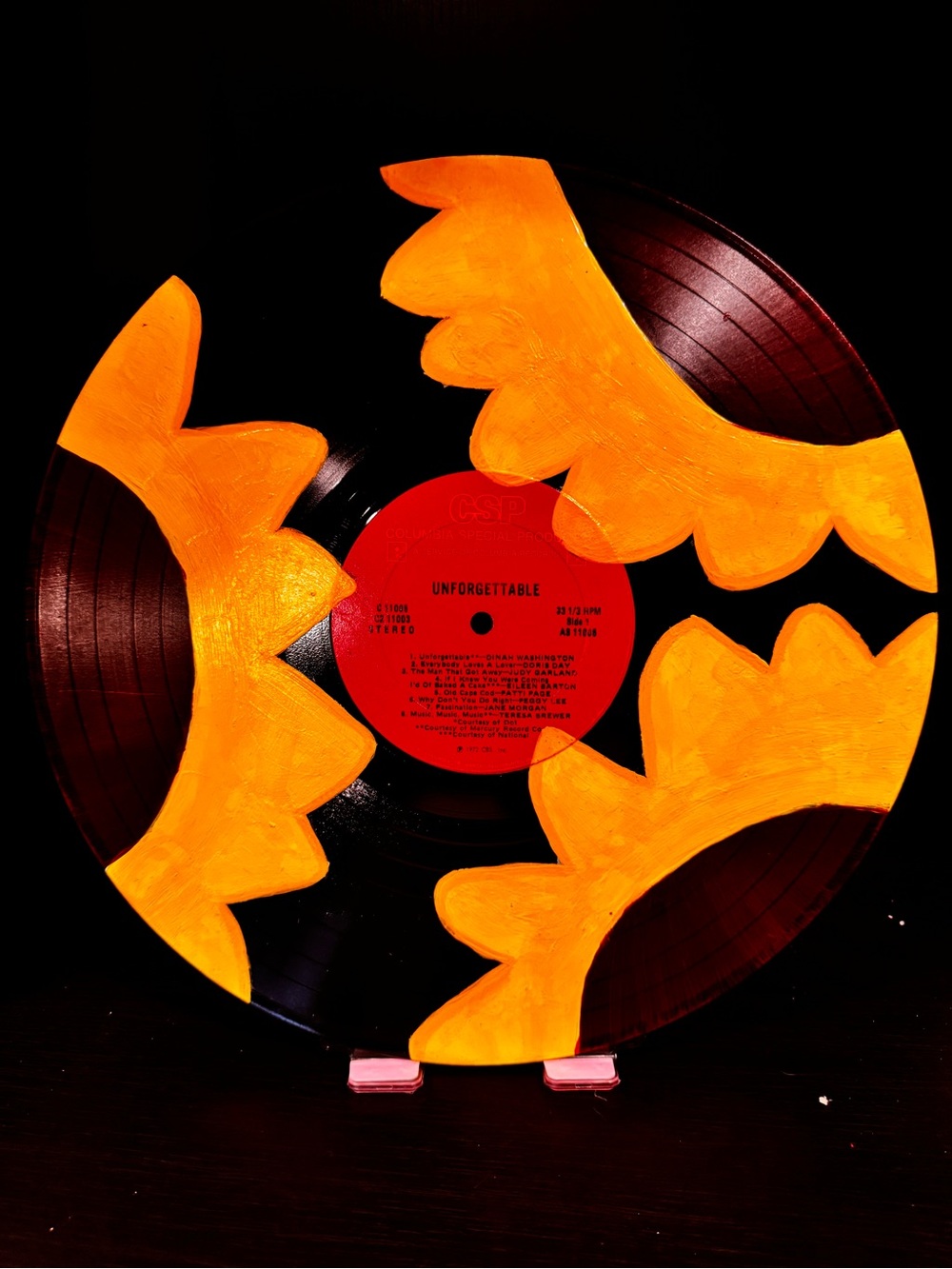 Vinyl Record Upcycled Sunflower Design